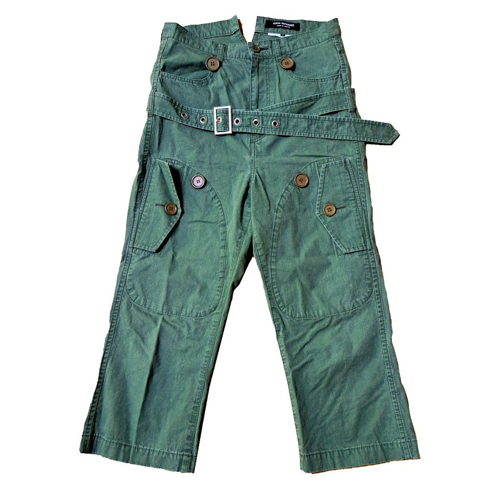 Junya Watanabe Khaki Green Belted Cargo Trousers FW06 Vintage Archive